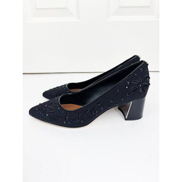 NWB DONALD PLINER BEADED SUZETTE BLOCK HEEL 8 - Picture 3 of 7